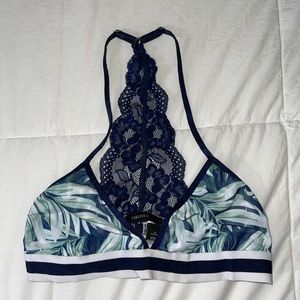 Triangle Mesh & Lace Racerback Bralette
